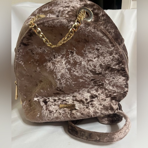 ALDO Crushed Velvet blush Pink Small Backpack/Purse - WINTER must! - Picture 6 of 16